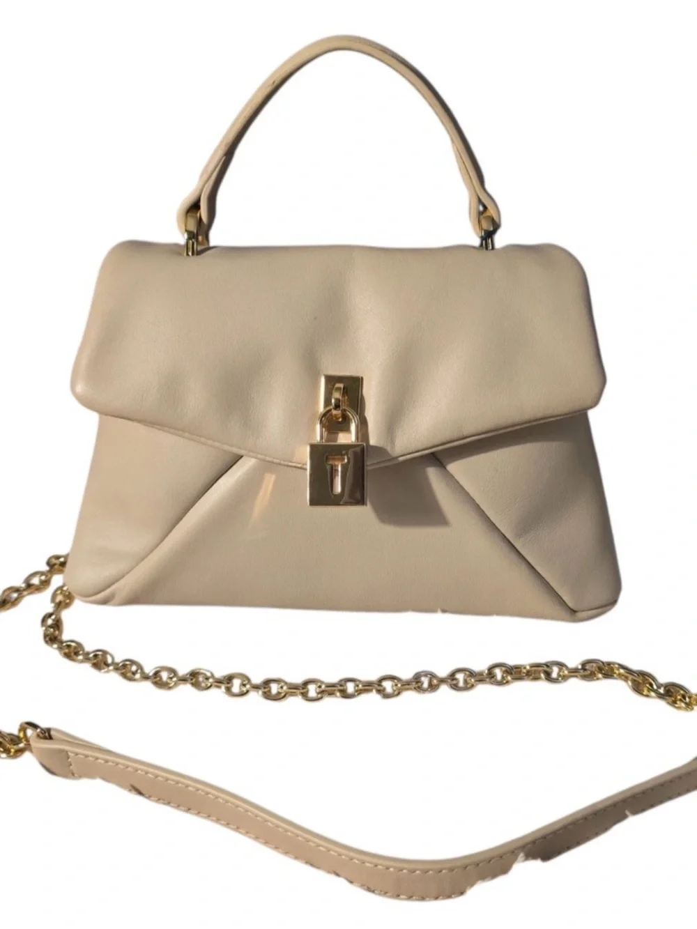 Ted Baker London Cream Structured Top-Handle Satchel